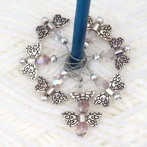 Butterfly Stitch Markers, Silver Toned, Handmade, For Knitting or Crochet Tools